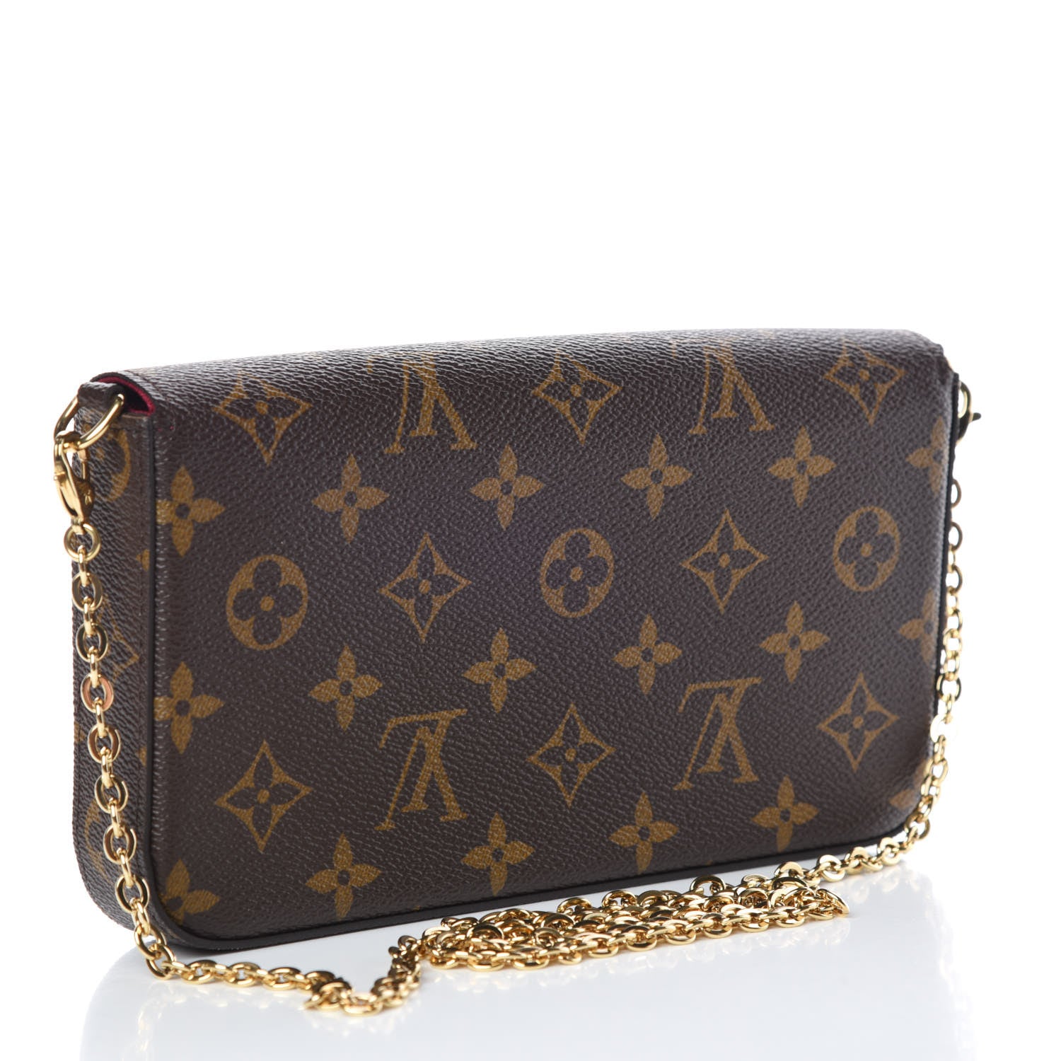 Louis Vuitton Monogram Pochette Felicie Chain Wallet Fuchsia 4 of 13