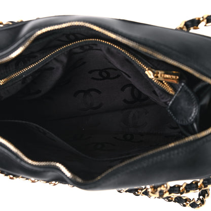 Chanel Lambskin Chevron Quilted Camera Case Black 5 of 15