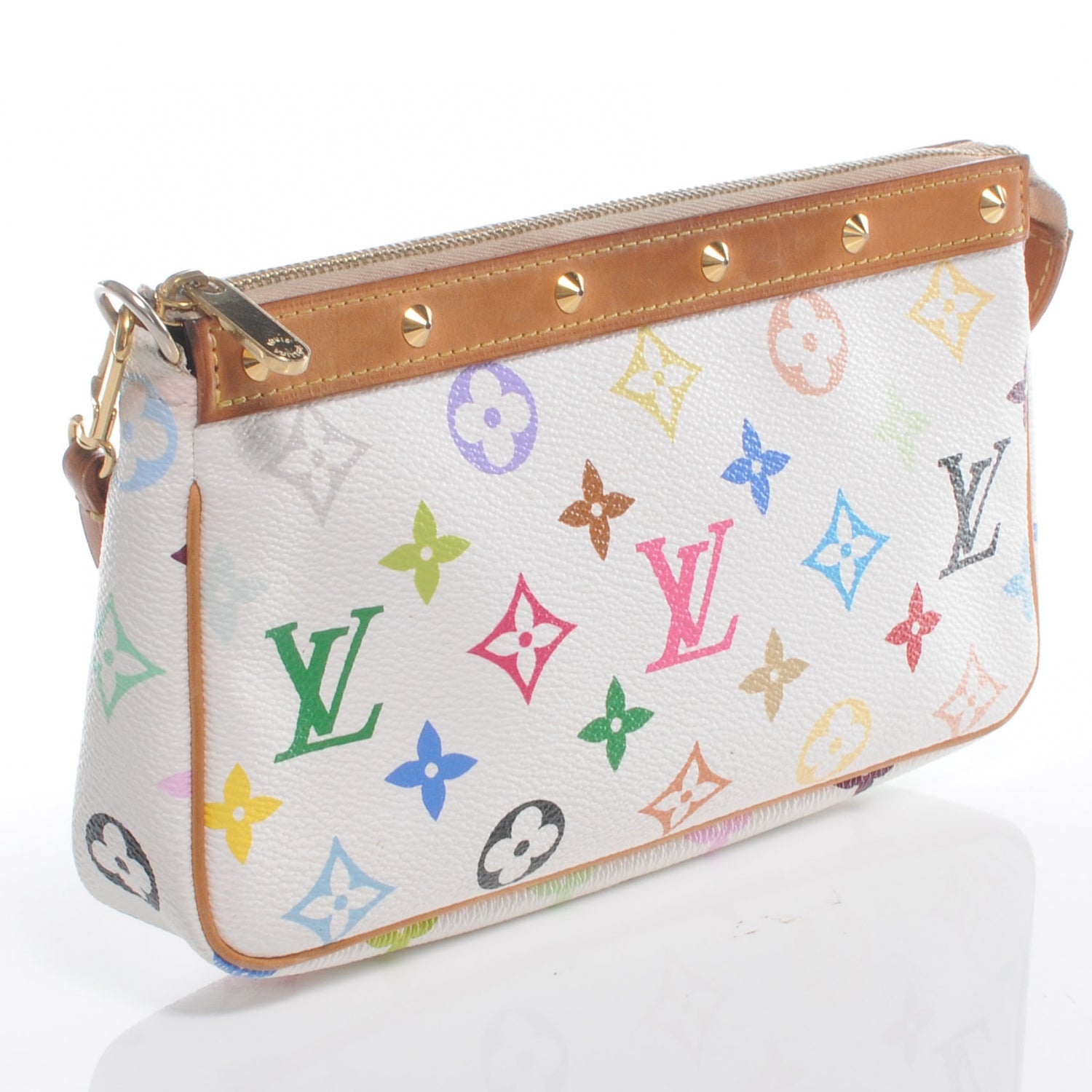 Louis Vuitton Monogram Multicolor Pochette Accessories White 3 of 7