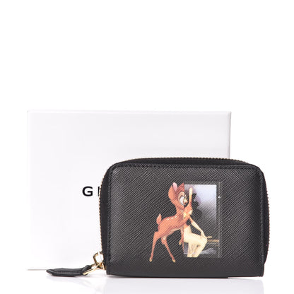Givenchy Textured Coated Canvas Iconic Bambi Print Mini Zip Wallet Black 8 of 8