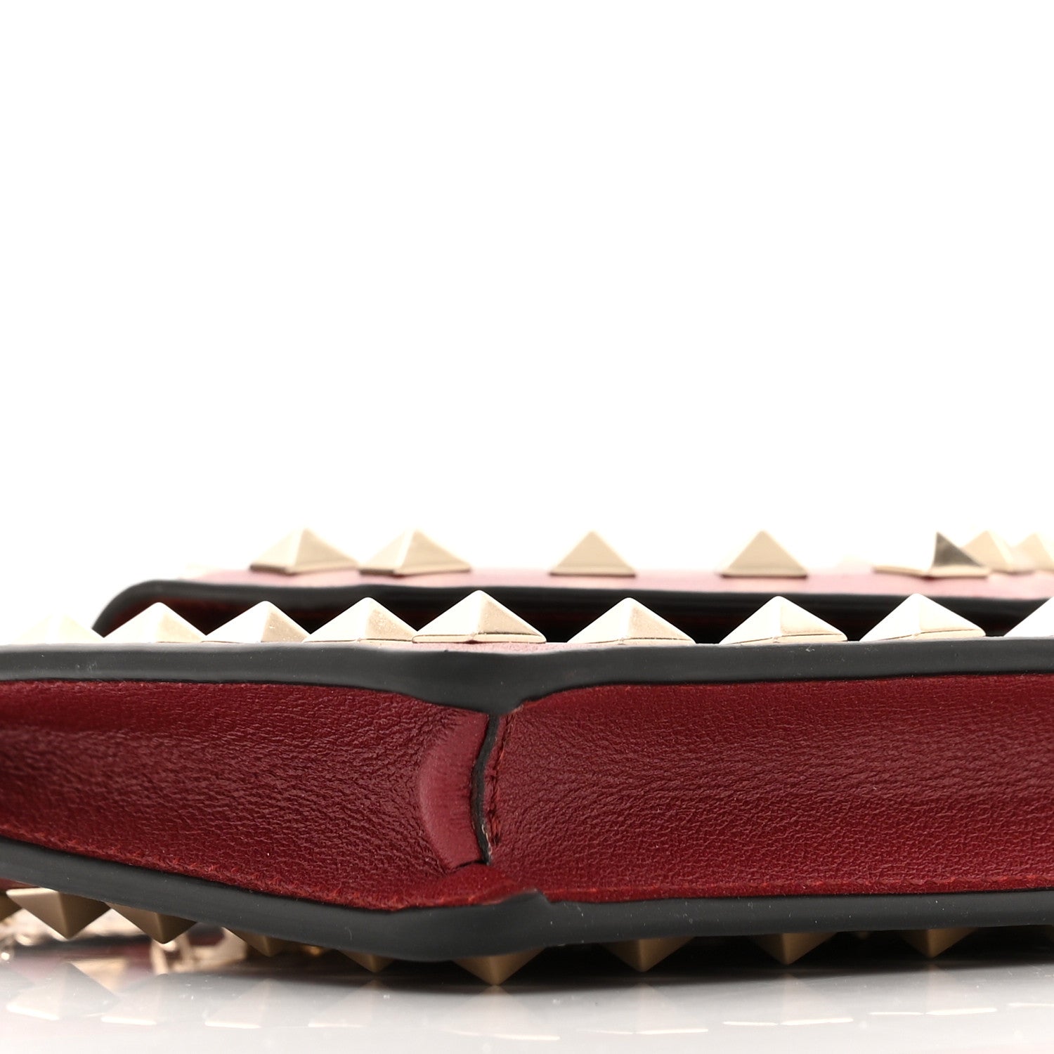 Valentino Garavani Calfskin Rockstud Phone Case With Chain Rubino 10 of 12