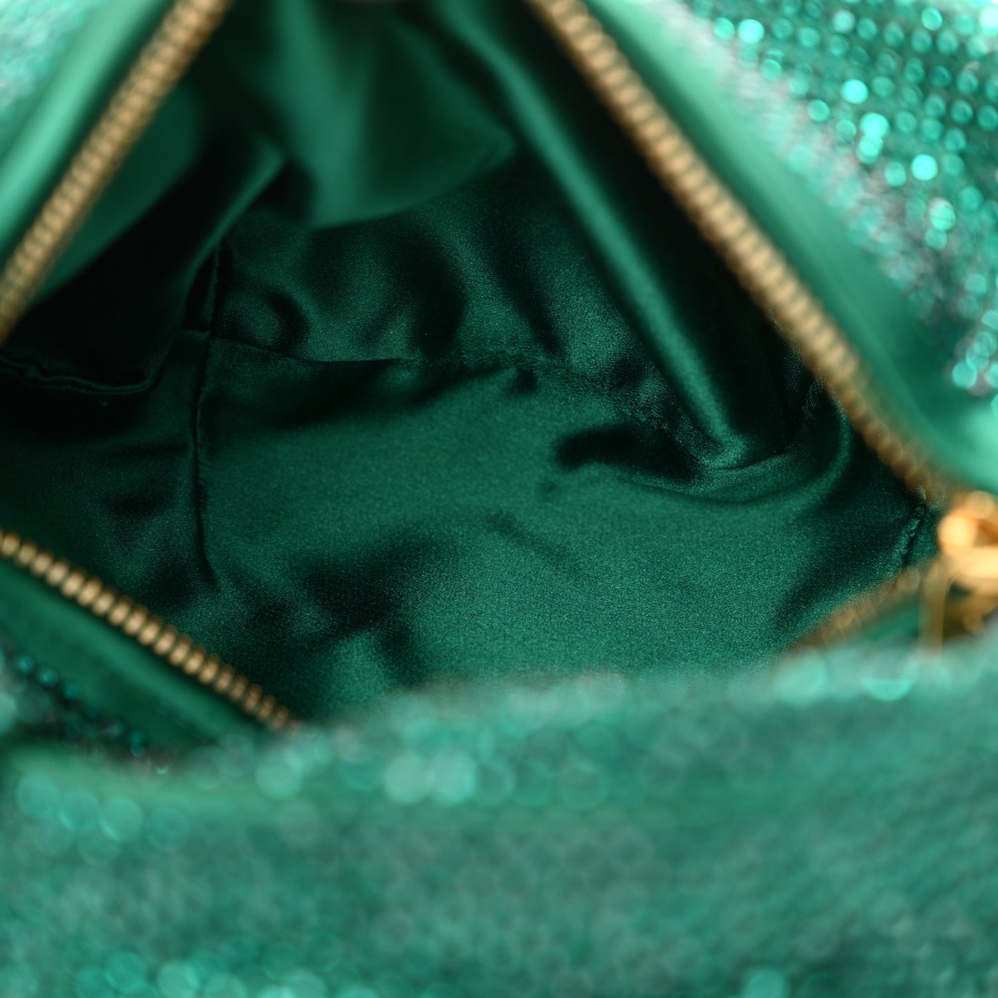 Crystal Embellished Satin Mini Hotfix Jodie Emerald