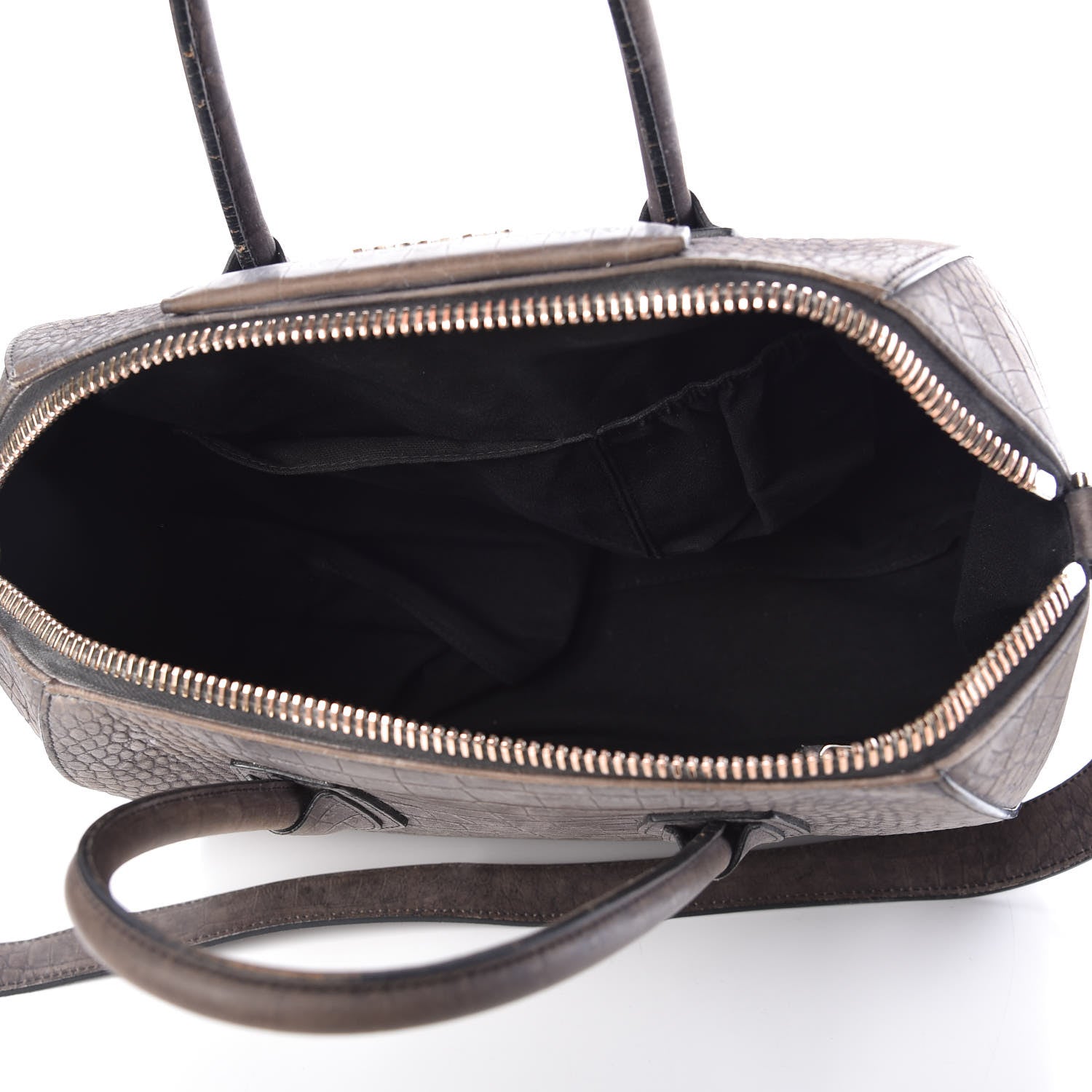 Givenchy Nubuck Crocodile Embossed Medium Antigona Washed Black 9 of 35