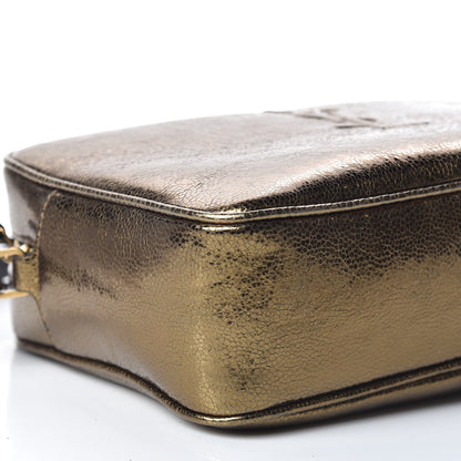 Saint Laurent Calfskin Lame Monogram Small Lou Camera Bag Gold Olive 8 of 10