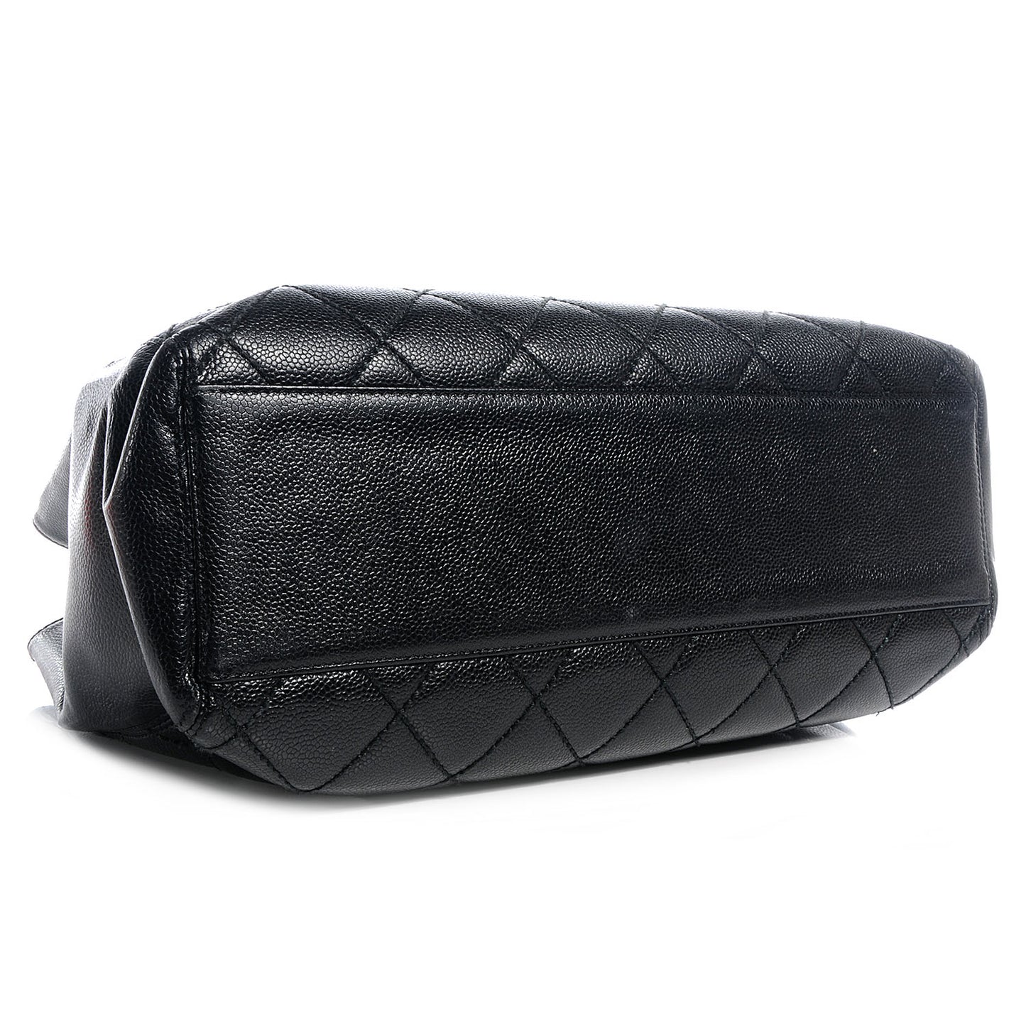 Caviar Quilted Shopping Tote Black