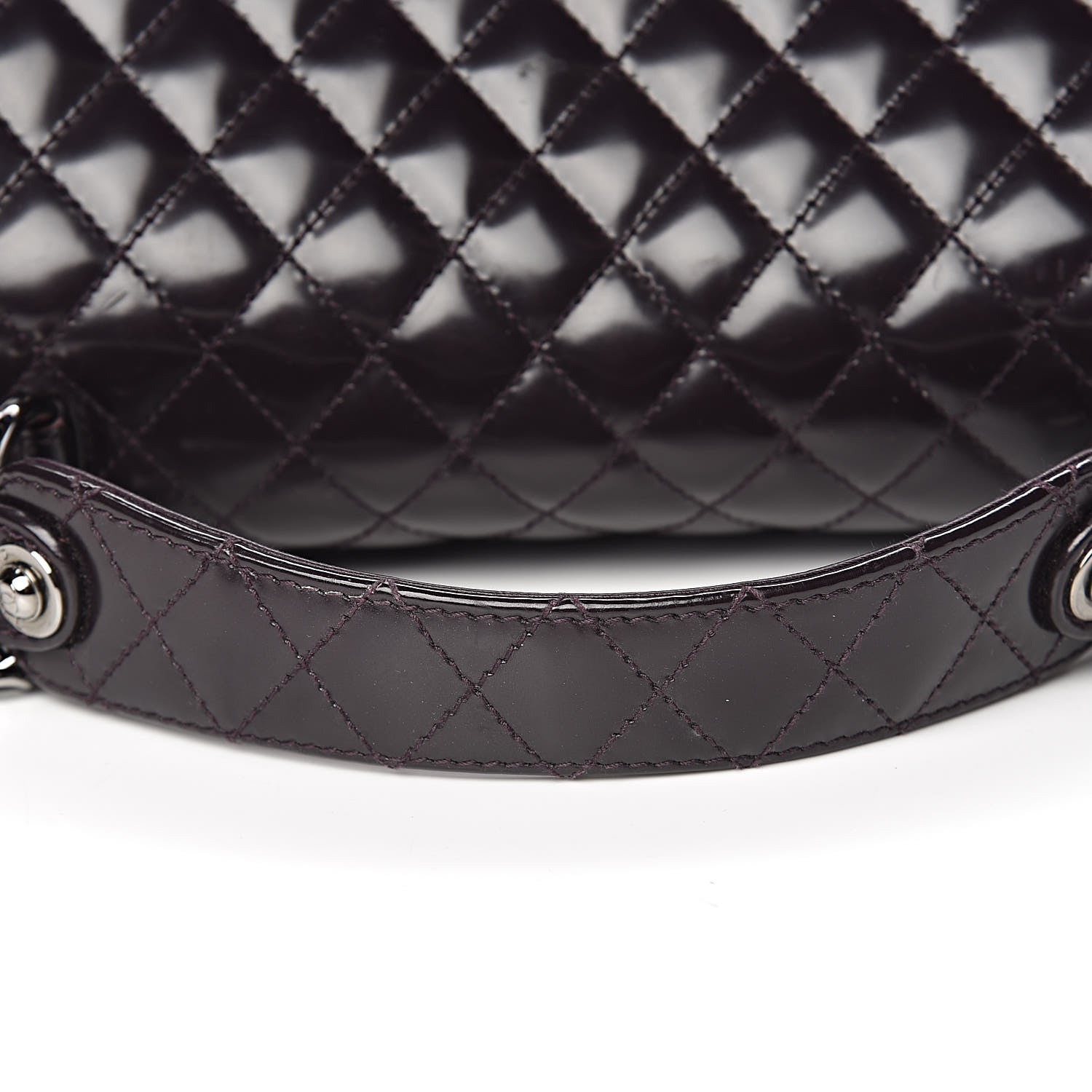 Chanel Glazed Calfskin Quilted Mademoiselle Bag Dark Purple 12 of 14