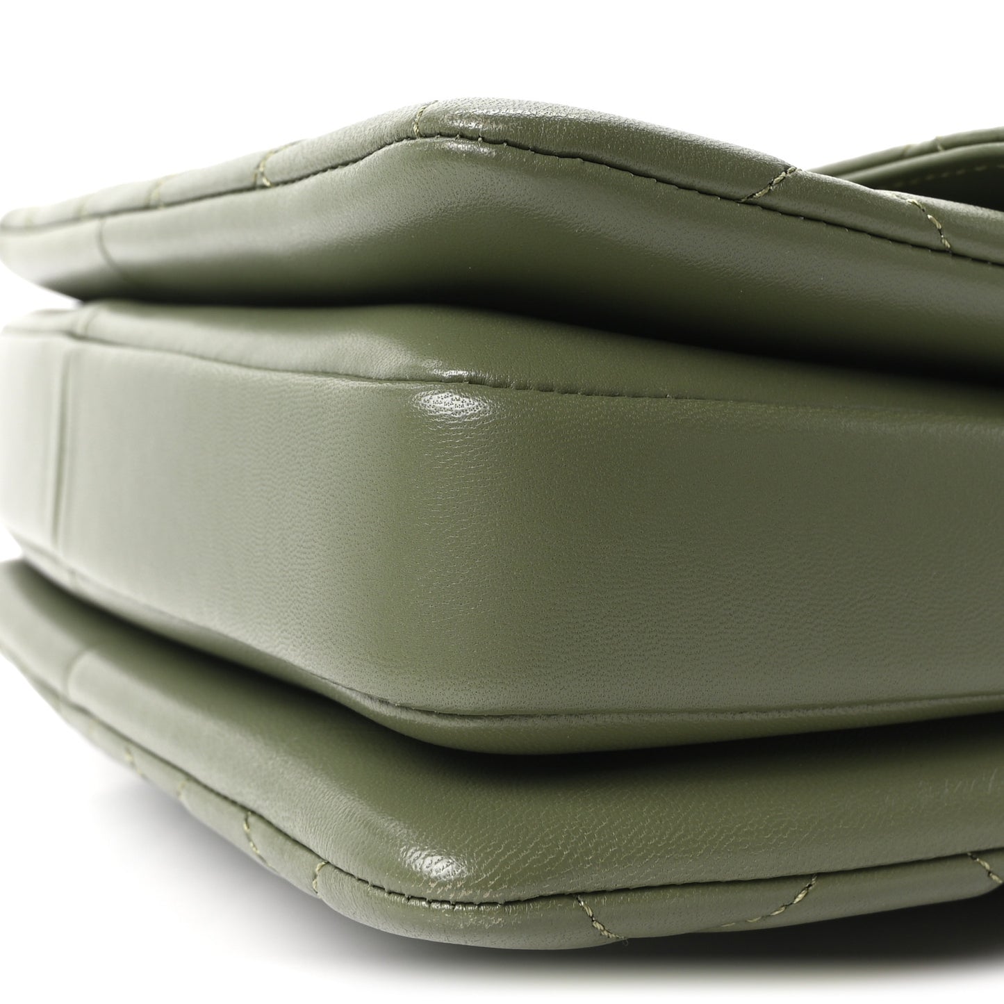 Lambskin Quilted Small Trendy CC Flap Dual Handle Bag Green