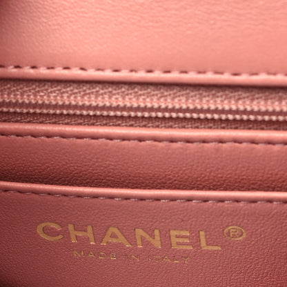 Chanel Lambskin Quilted Mini Top Handle Rectangular Flap Pink 6 of 11