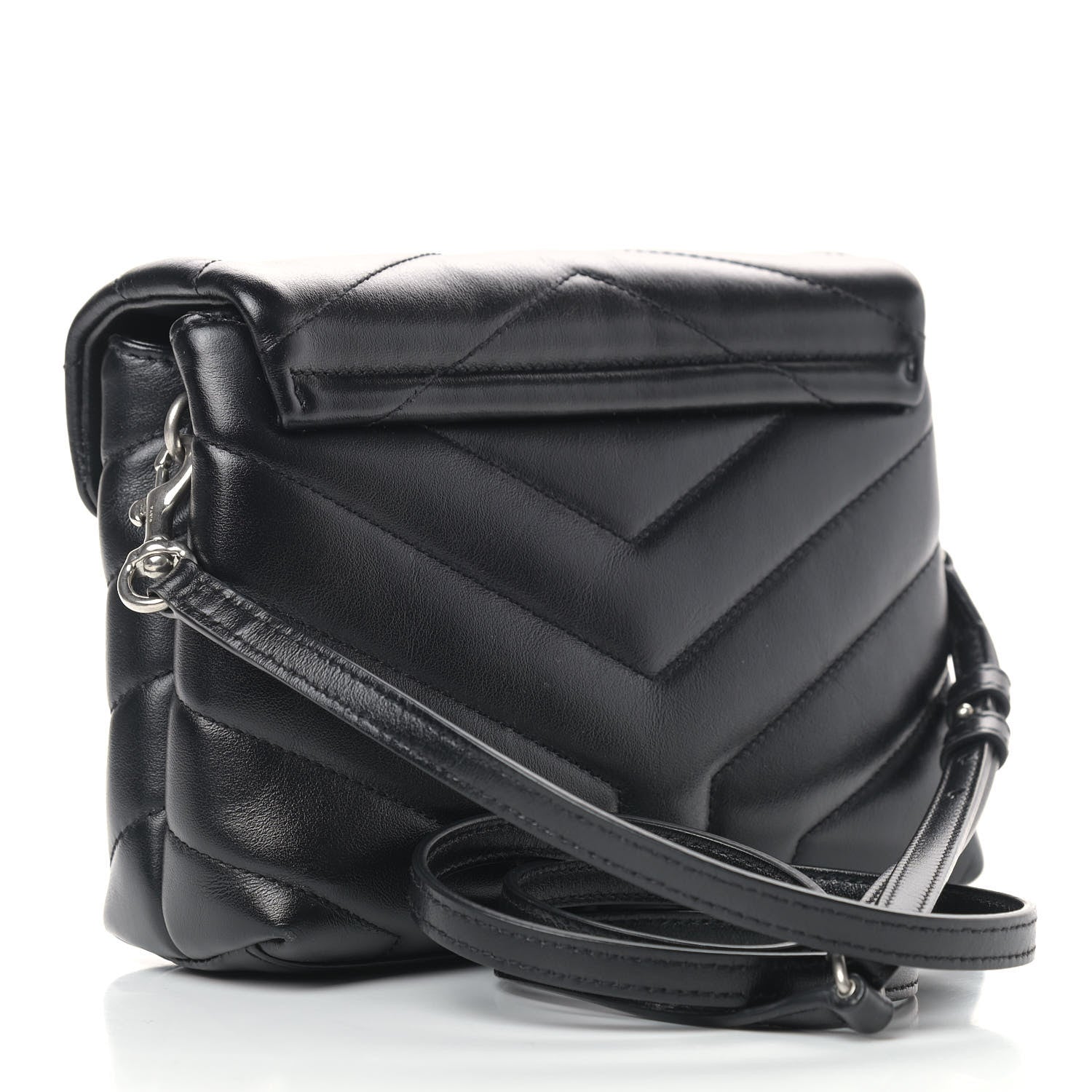 Saint Laurent Calfskin Y Quilted Monogram Toy Loulou Crossbody Bag Black 3 of 10