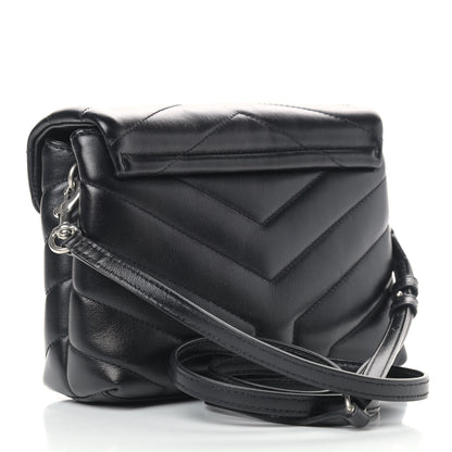 Saint Laurent Calfskin Y Quilted Monogram Toy Loulou Crossbody Bag Black 3 of 10