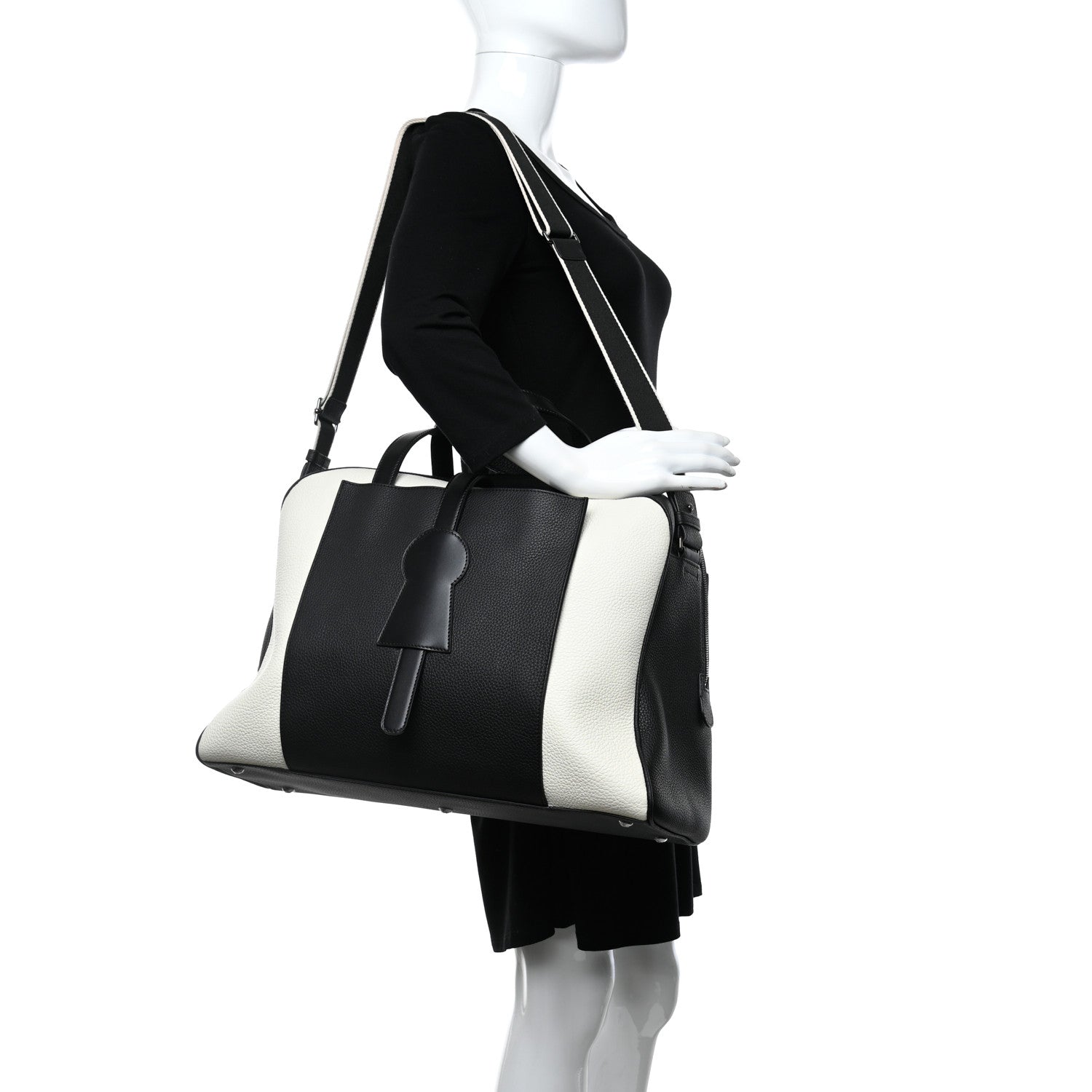 Delvaux Grained Calfskin D-off Black White 2 of 10