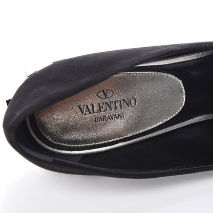 Valentino Garavani Suede Rockstud Jaw Stud 100mm Pumps 38 Black 6 of 8