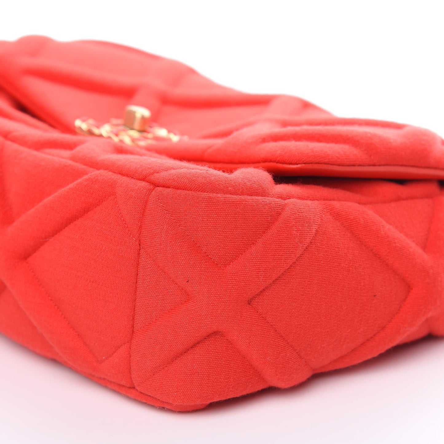 Jersey Lambskin Quilted Medium 19 Flap Red