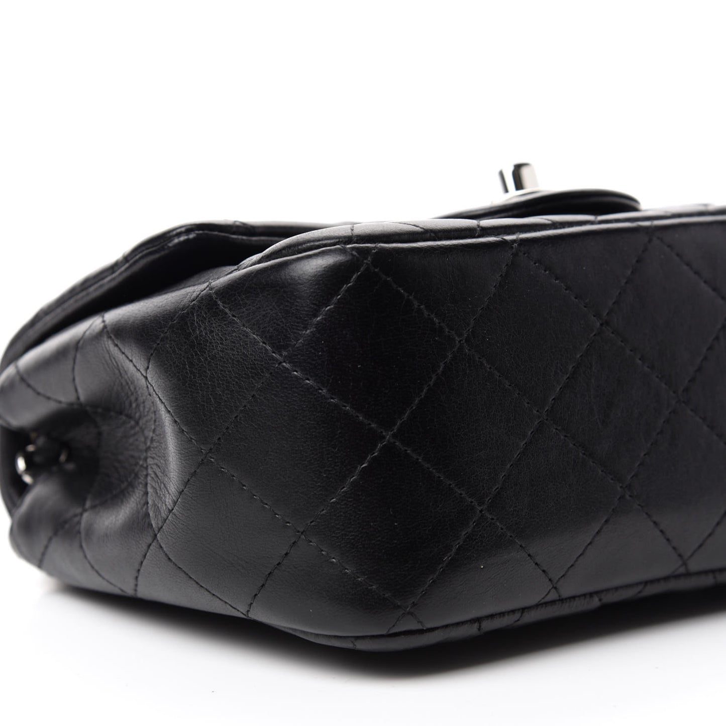 Lambskin Quilted Mini Square Flap Black