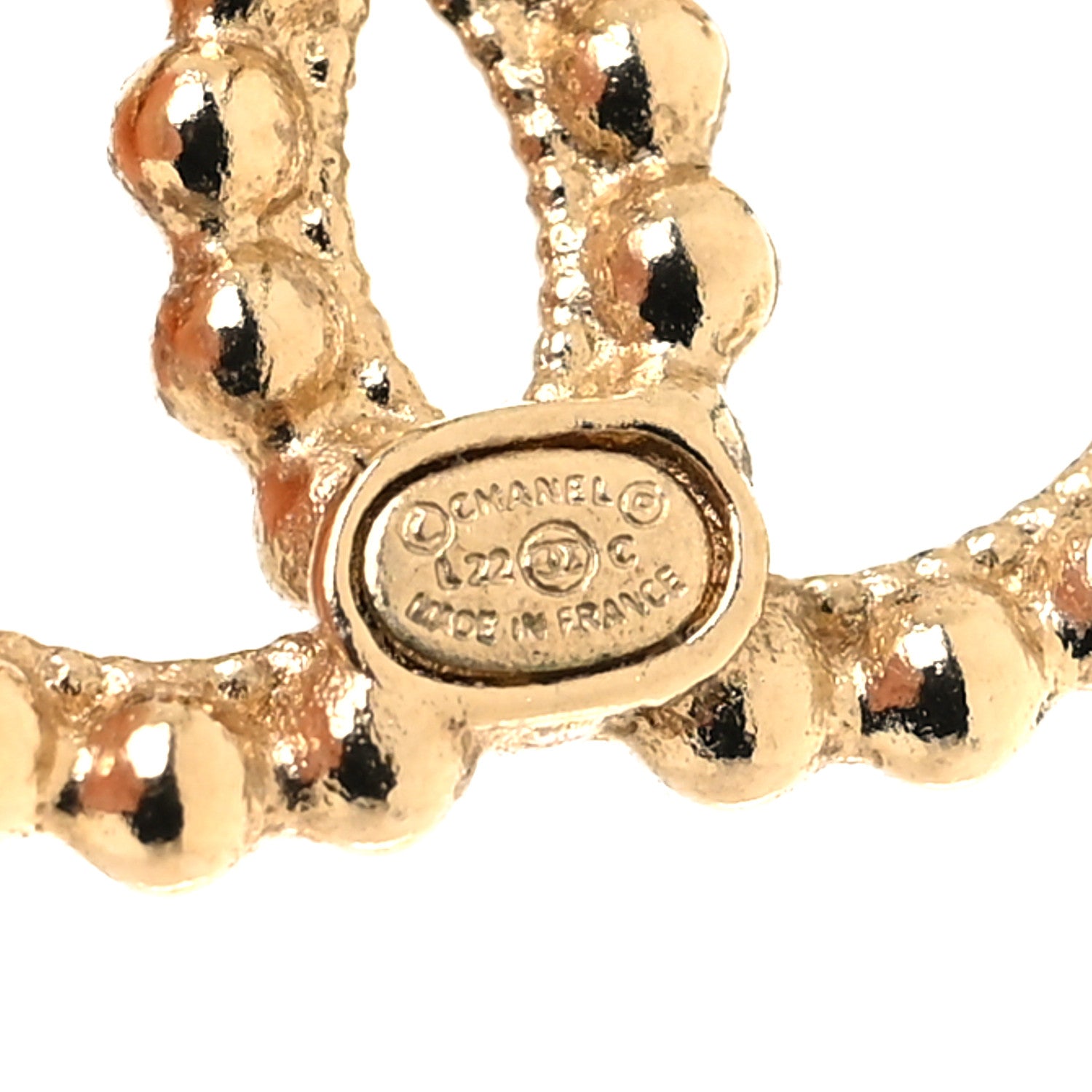Chanel Metal Bead CC Earrings Gold 4 of 5