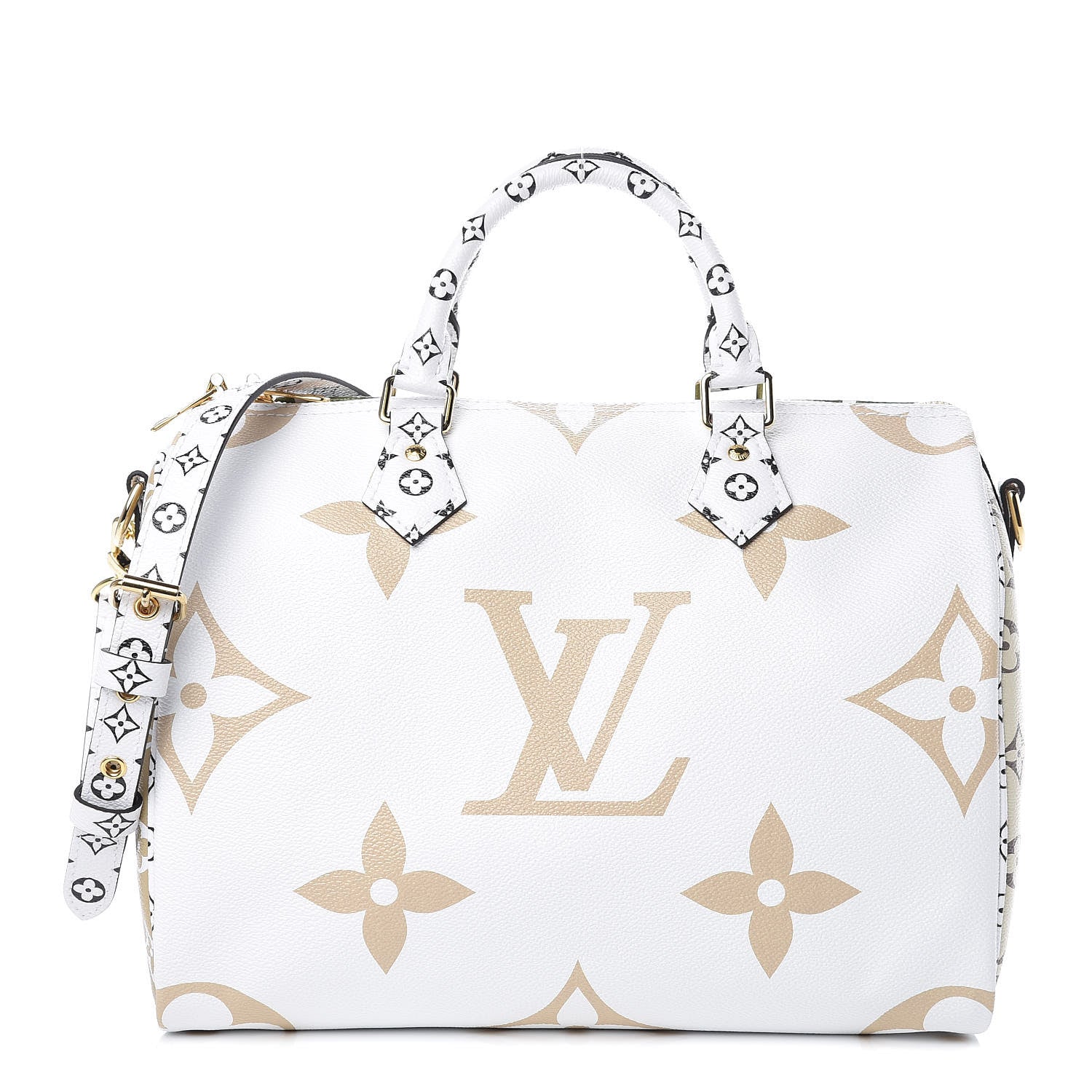 Louis Vuitton Monogram Giant Speedy Bandouliere 30 Kaki Beige 1 of 10