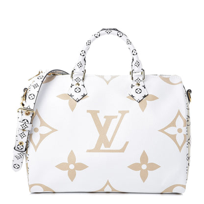 Louis Vuitton Monogram Giant Speedy Bandouliere 30 Kaki Beige 1 of 10