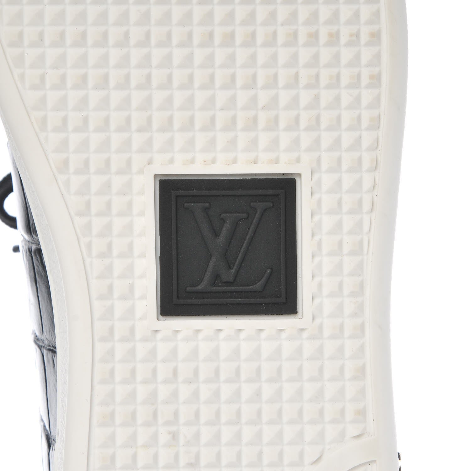 Louis Vuitton Calfskin Crocodile Embossed Frontrow Sneakers 39.5 Black 8 of 11