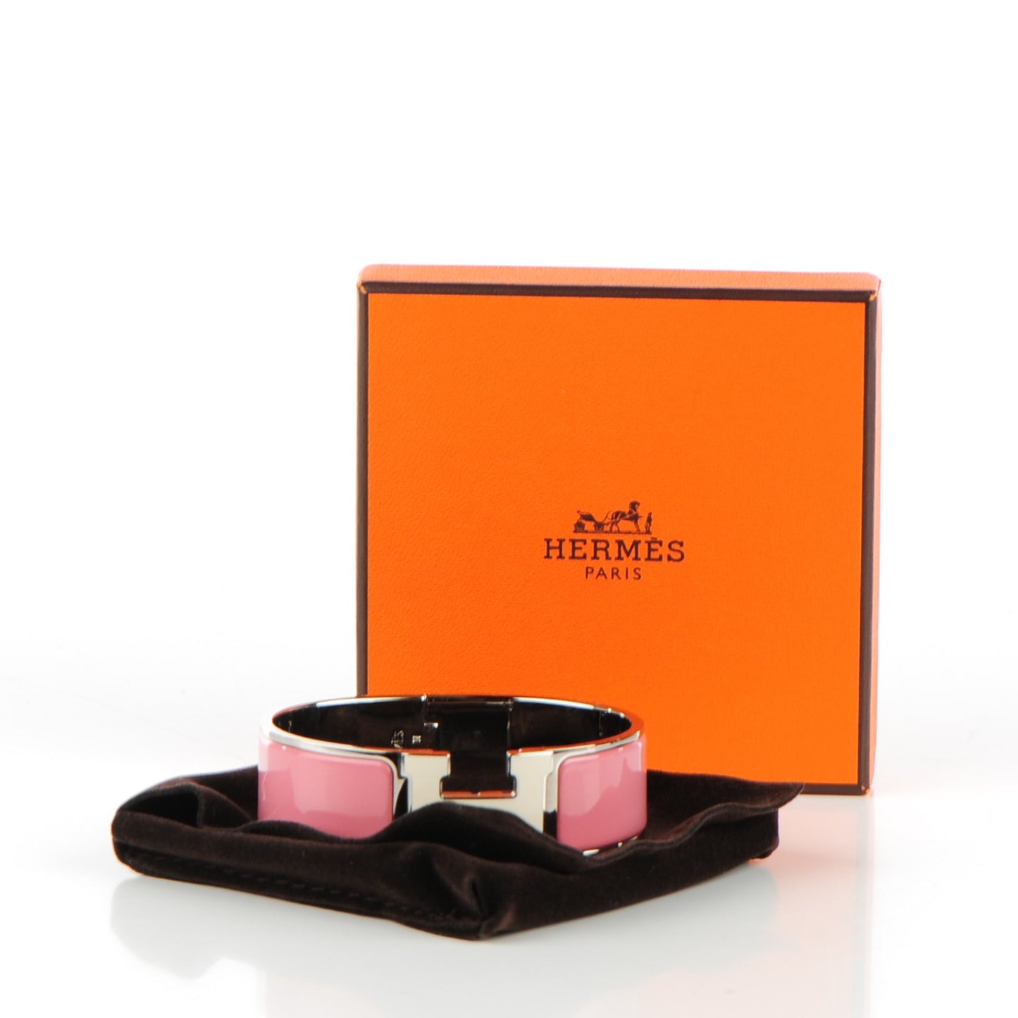 Enamel Wide Clic Clac H Bracelet PM White Rose Pagoda