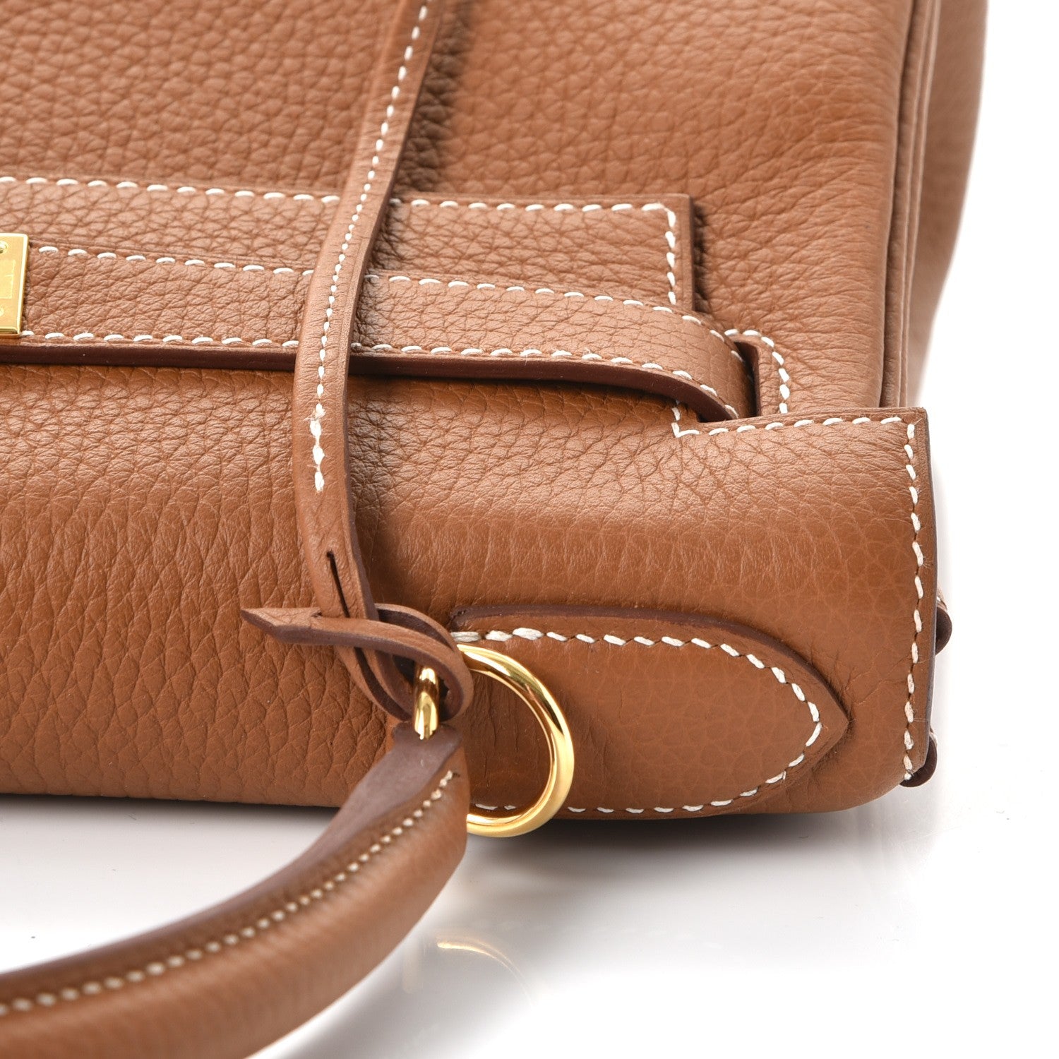 Hermes Taurillon Clemence Retourne Horseshoe Kelly 28 Gold 13 of 40