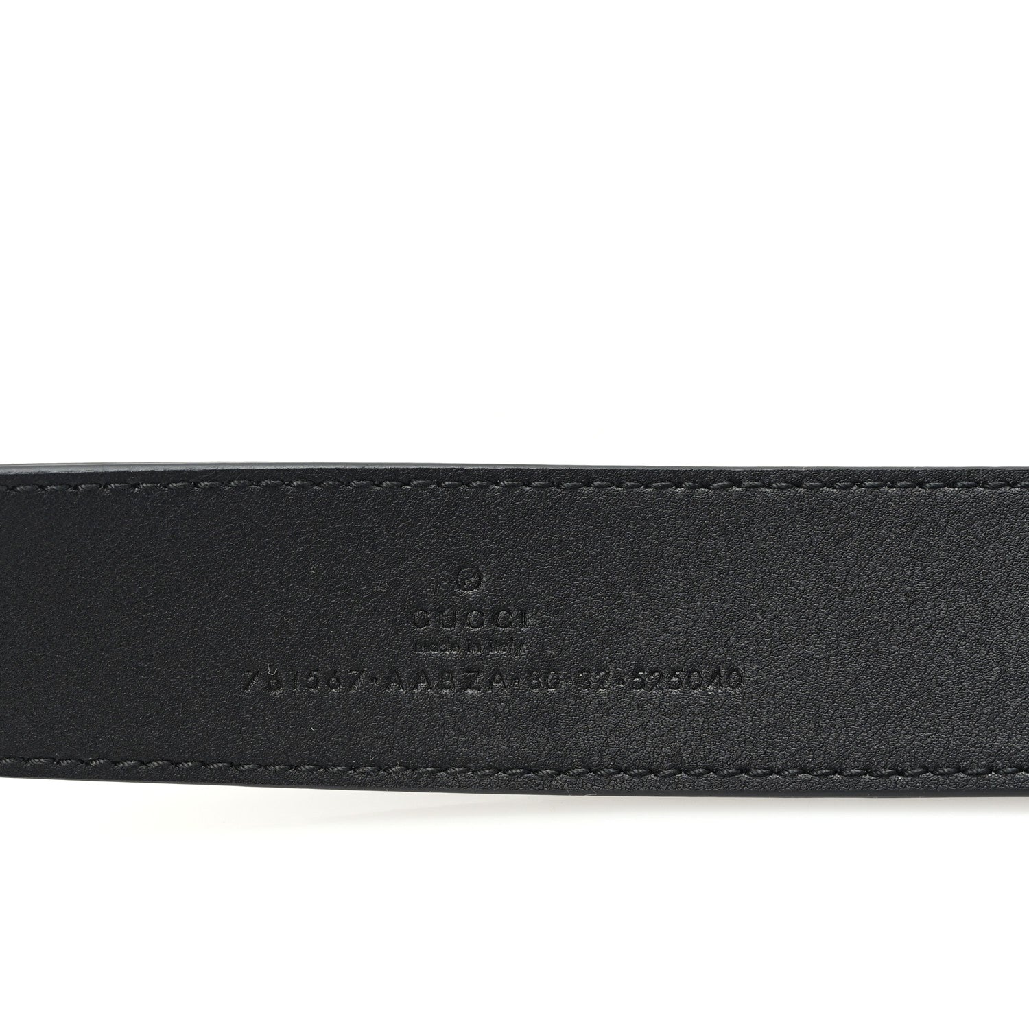 Gucci Piuma Calfskin Jumbo GG Embossed 35mm Belt 80 32 Black 3 of 4