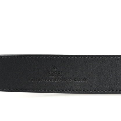 Gucci Piuma Calfskin Jumbo GG Embossed 35mm Belt 80 32 Black 3 of 4