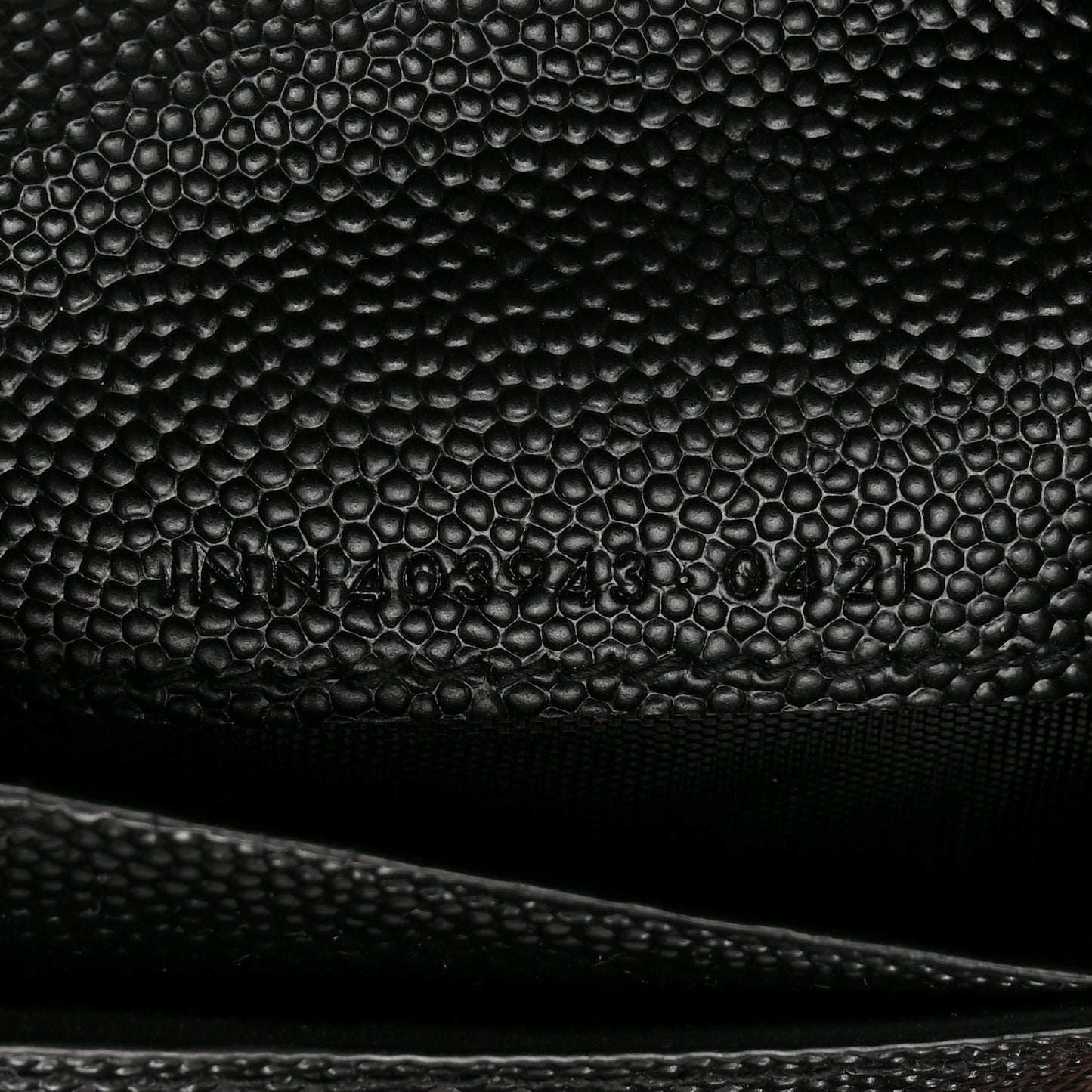 SAINT LAURENT Grain De Poudre Matelasse Chevron Monogram Compact Tri Fold Wallet Black
