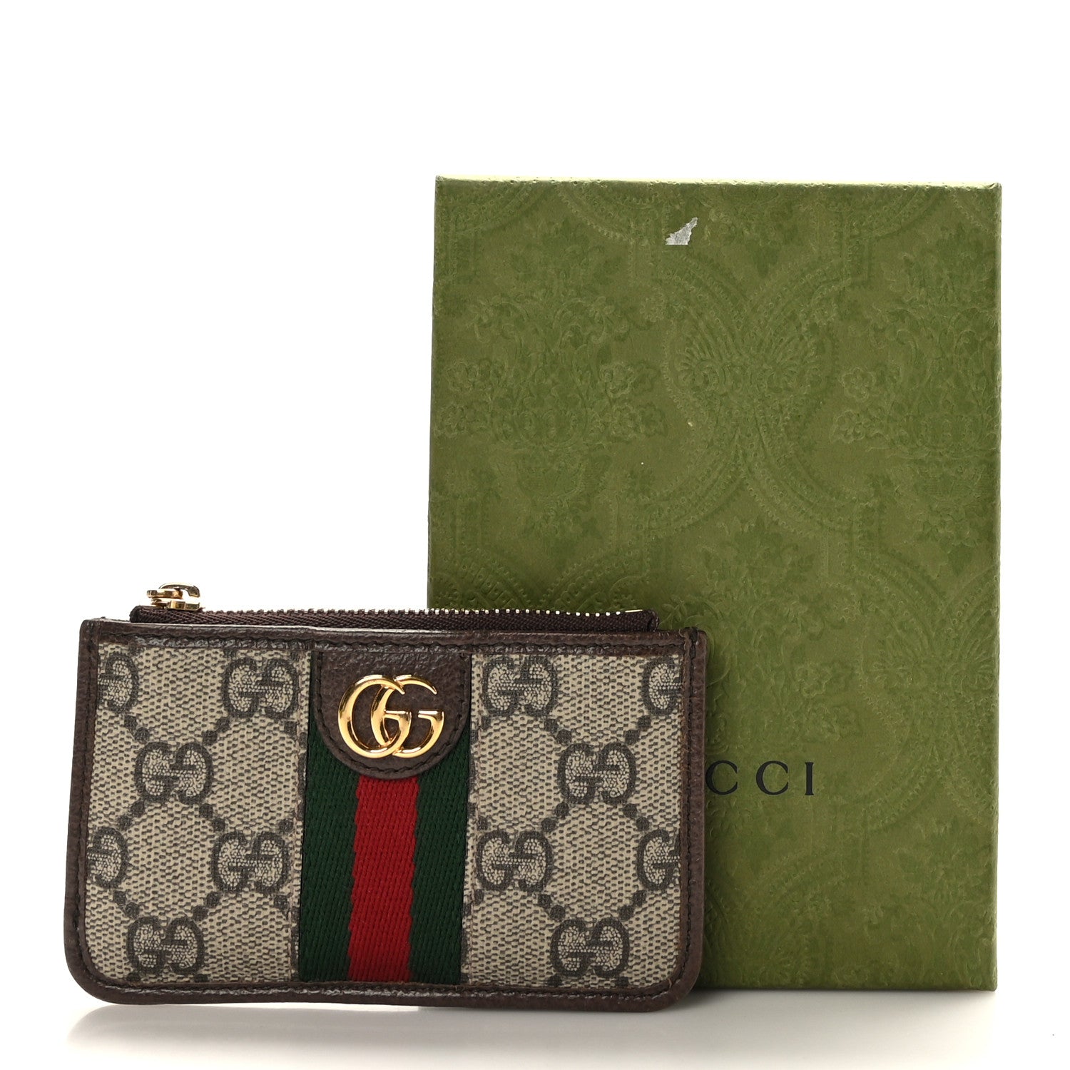 Gucci GG Supreme Monogram Web Ophidia Zip Card Case Brown 8 of 8