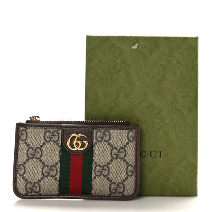 Gucci GG Supreme Monogram Web Ophidia Zip Card Case Brown 8 of 8