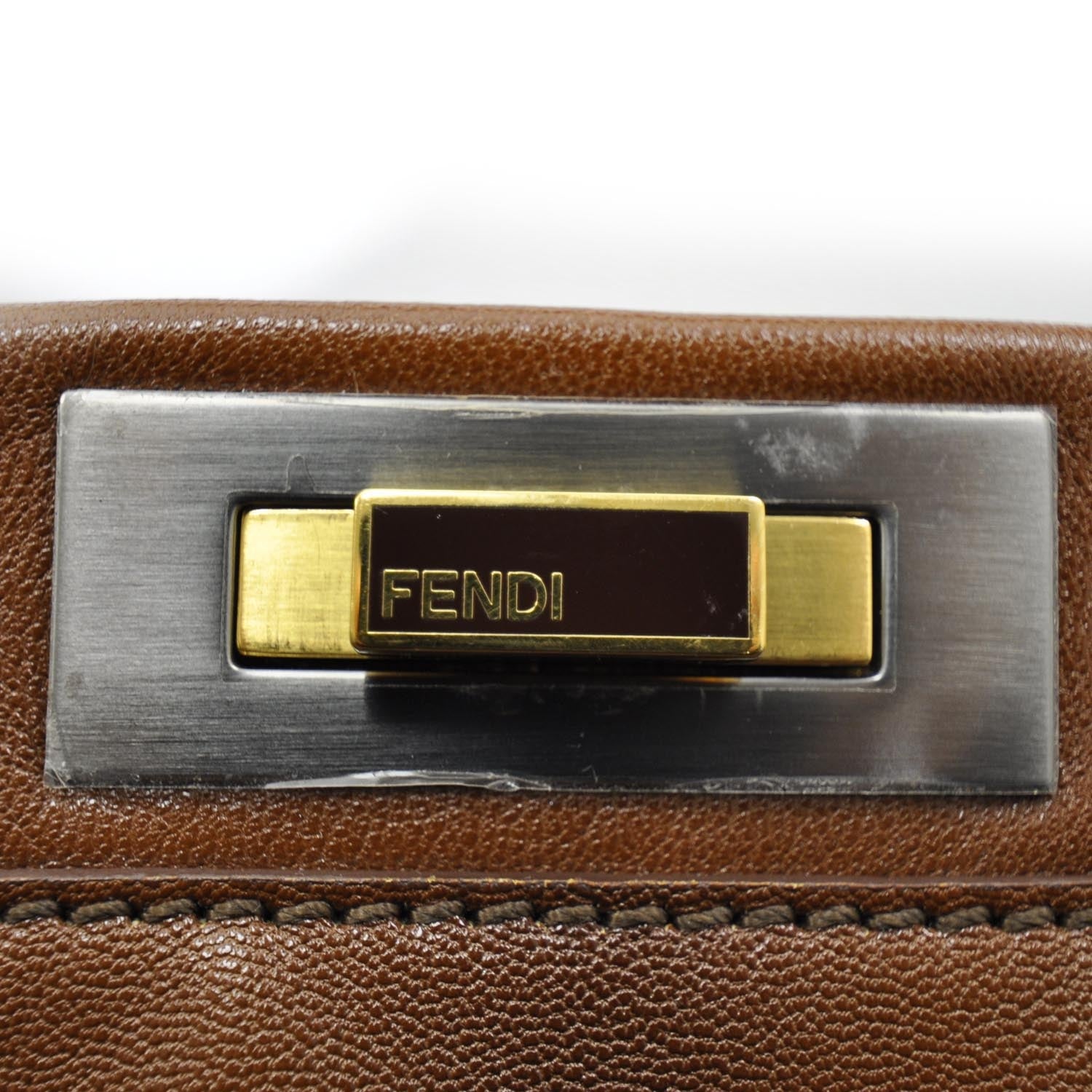 Fendi Goatskin Zucca Large Peekaboo Iconic Satchel Brown 8 of 10