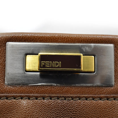 Fendi Goatskin Zucca Large Peekaboo Iconic Satchel Brown 8 of 10