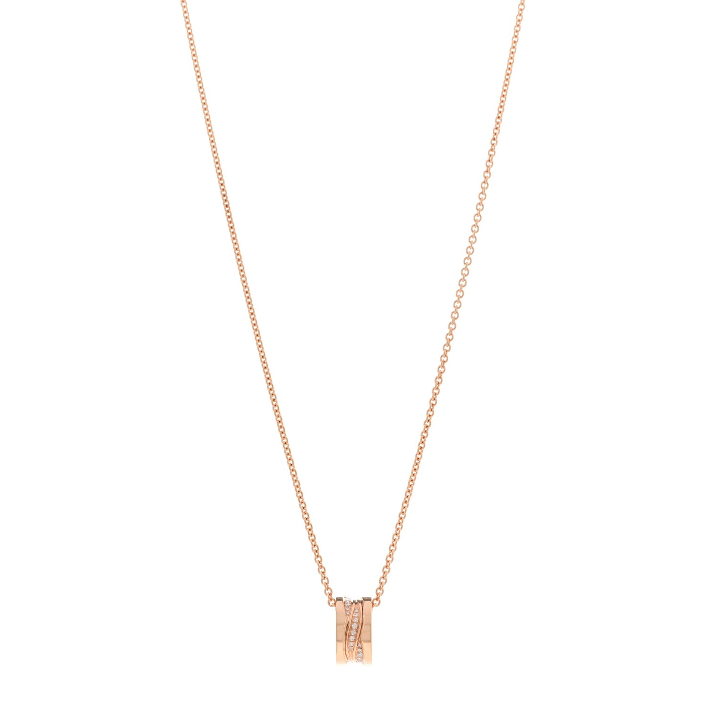 18K Rose Gold Diamond B.Zero1 Legend Pendant Necklace