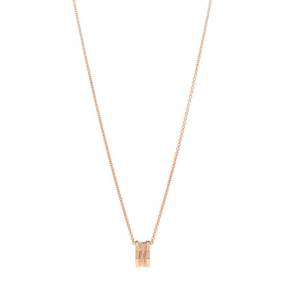 Bulgari 18K Rose Gold Diamond B.Zero1 Legend Pendant Necklace 1 of 5