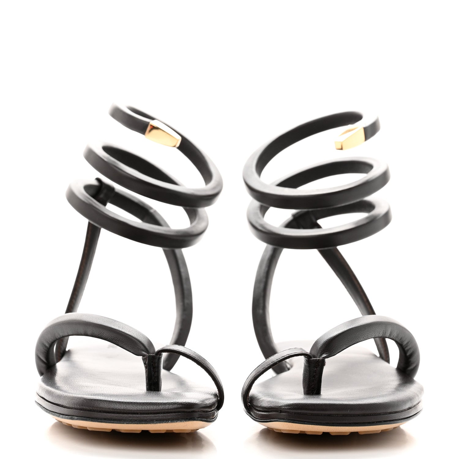 Bottega Veneta Calfskin Spiral Flat Sandals 37 Chocolate 2 of 7