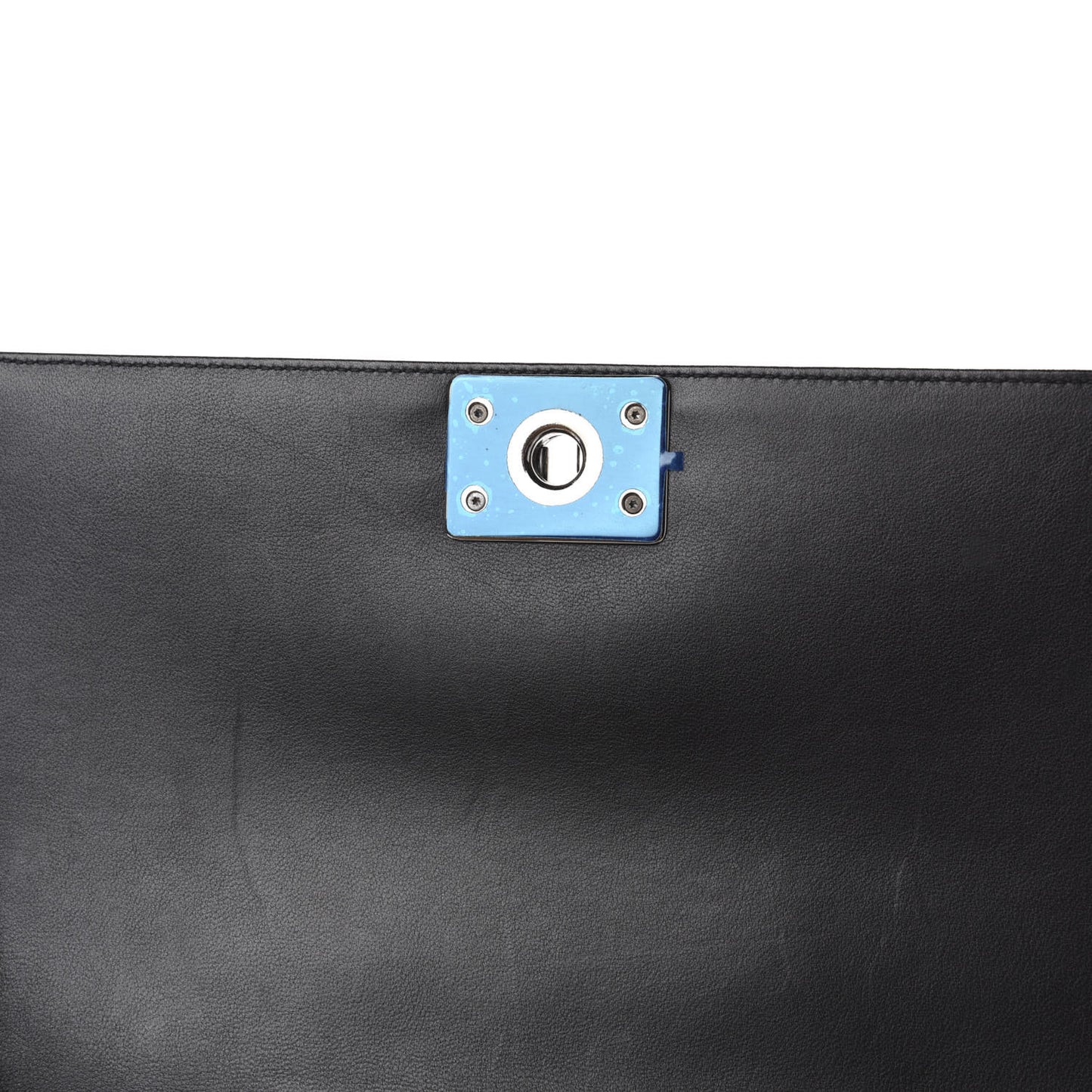 Calfskin Chevron Quilted Medium Boy Flap Black