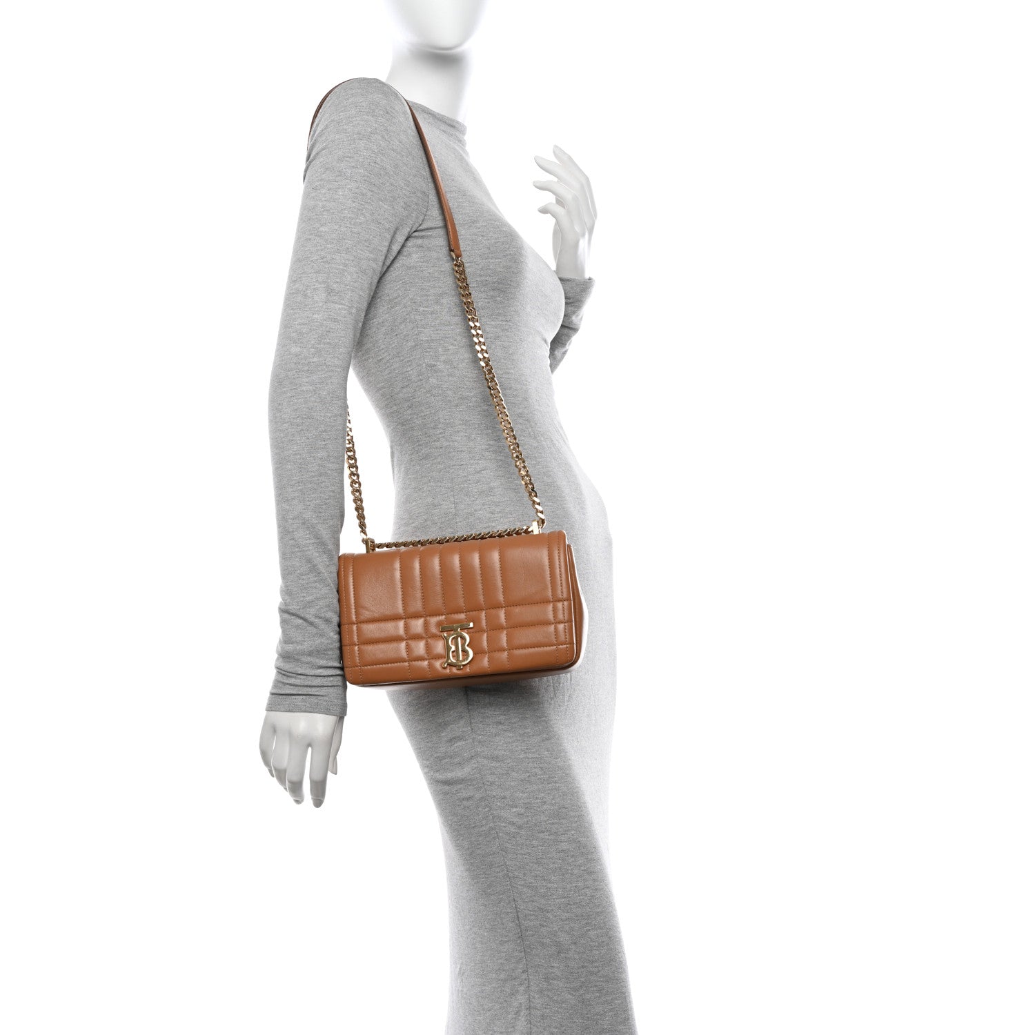 Burberry Lambskin Quilted Small Lola Bag Maple Brown 3 of 10