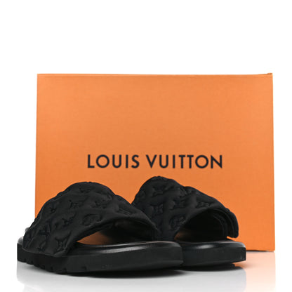 Louis Vuitton Technical Fabric Embossed Monogram Pool Pillow Comfort Mules 37 Black 9 of 9