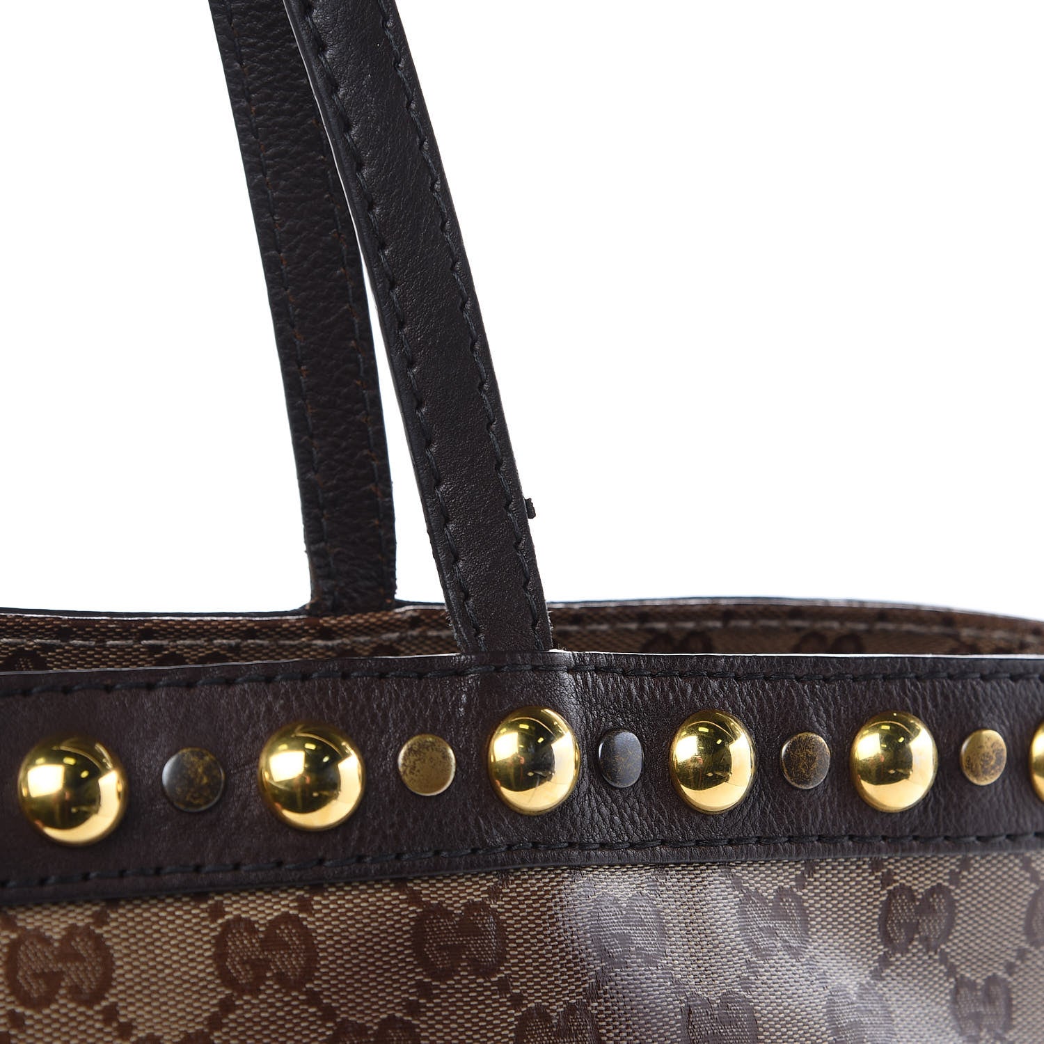 Gucci Crystal Monogram Medium Babouska Shopping Tote Dark Brown 17 of 21