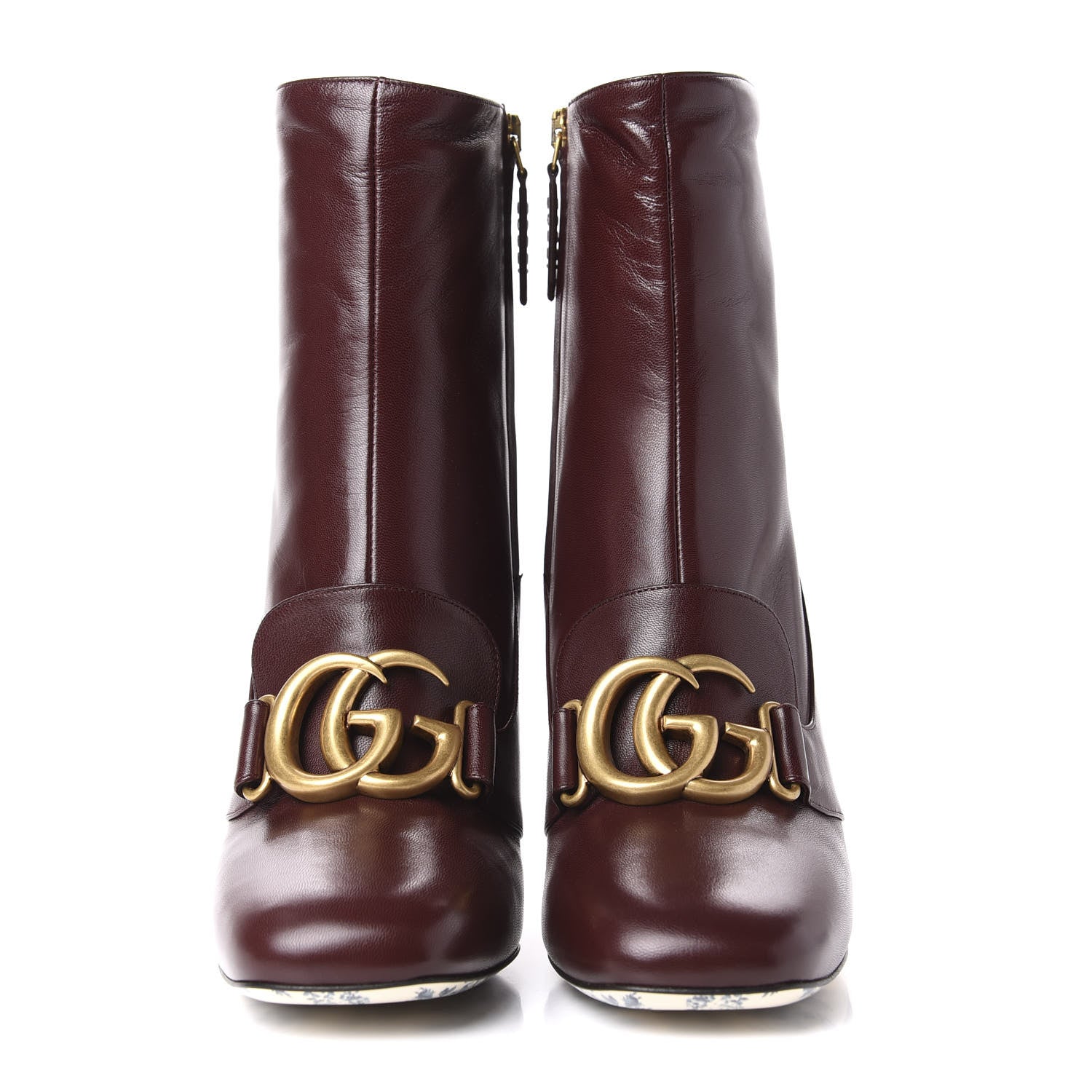 Gucci Malaga Kid GG Victoire 95mm Ankle Boots 38.5 Vintage Bordeaux 2 of 10
