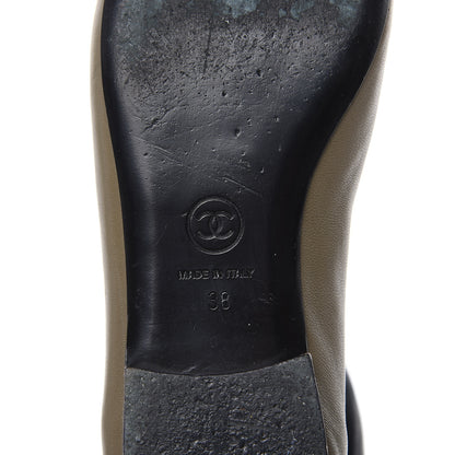 Chanel Lambskin Cap Toe Ballerina Flats 36 Green Black 6 of 12