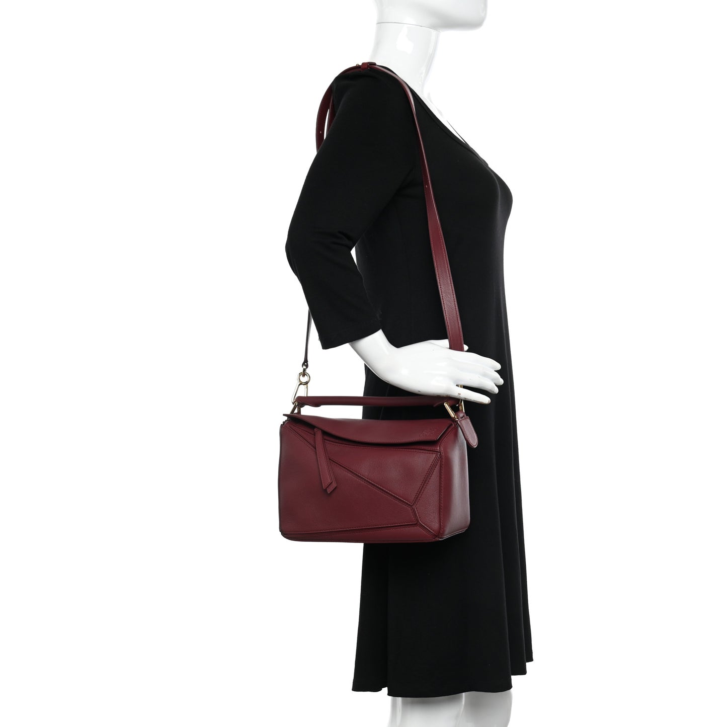 Calfskin Small Puzzle Bag Wine