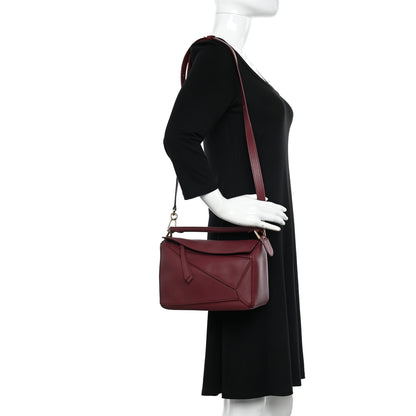 Loewe Calfskin Small Puzzle Bag Wine 2 of 9