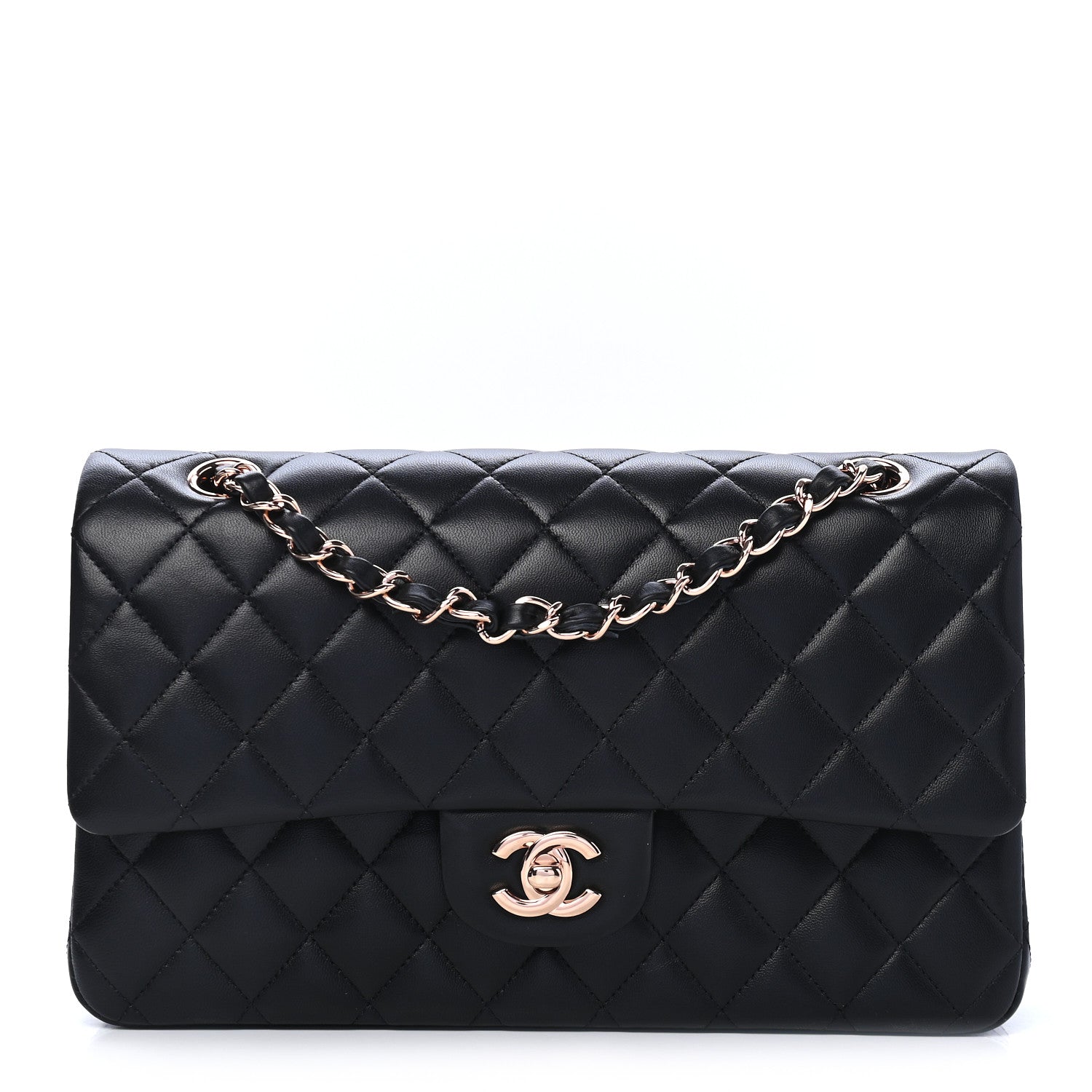 Chanel Lambskin Quilted Medium Double Flap Black 1 of 9