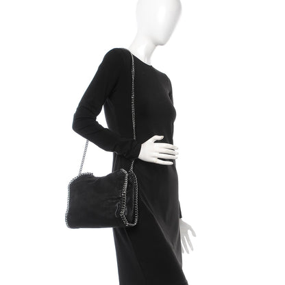 Stella McCartney Shaggy Deer Mini Falabella Fold Over Tote Black 2 of 7
