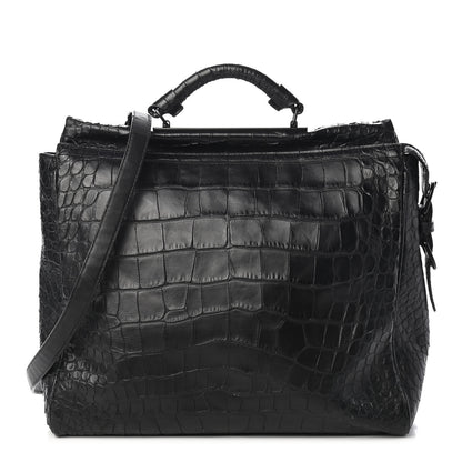 3.1 Phillip Lim Crocodile Embossed Large Ryder Satchel Black 1 of 8