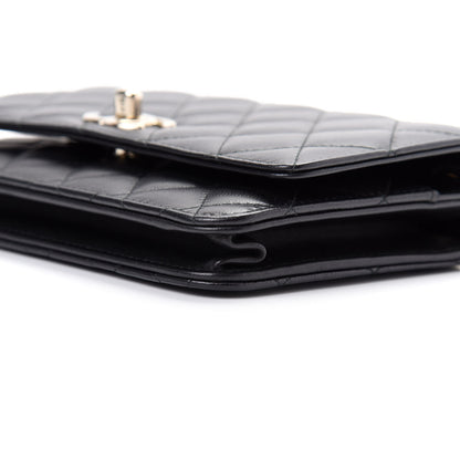 Chanel Lambskin Quilted Trendy CC Wallet On Chain WOC Black 7 of 10