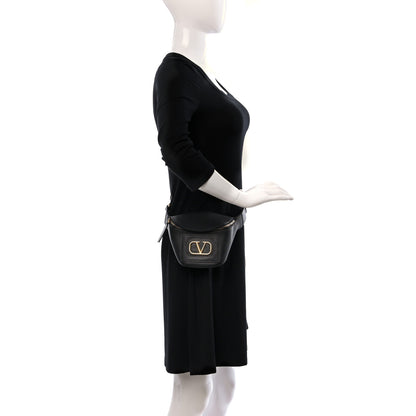 Valentino Garavani Grained Calfskin VSling Chain Belt Bag Black 2 of 10