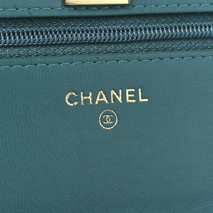Chanel Lambskin Quilted Trendy CC Wallet On Chain WOC Green 6 of 11