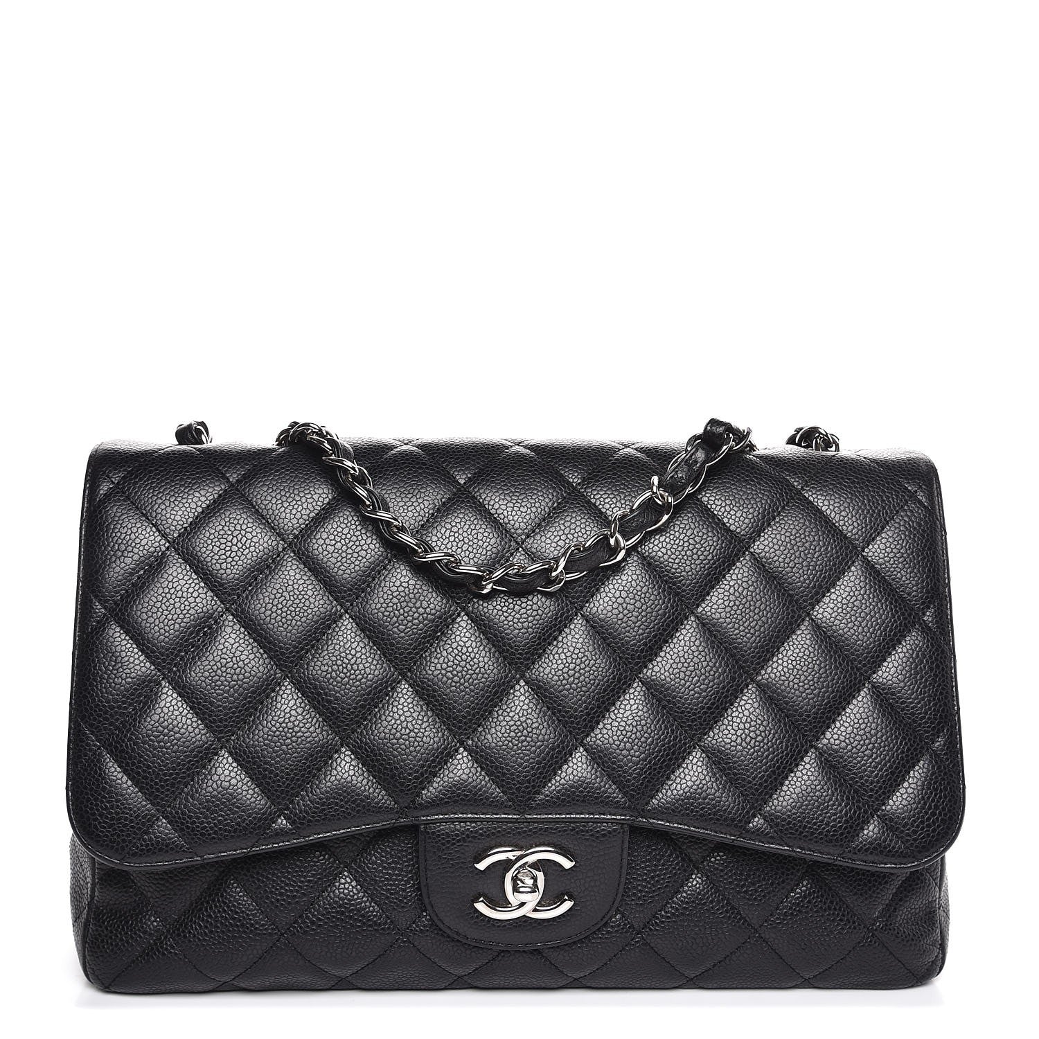 Chanel Caviar Quilted Jumbo Single Flap Black 1 of 8