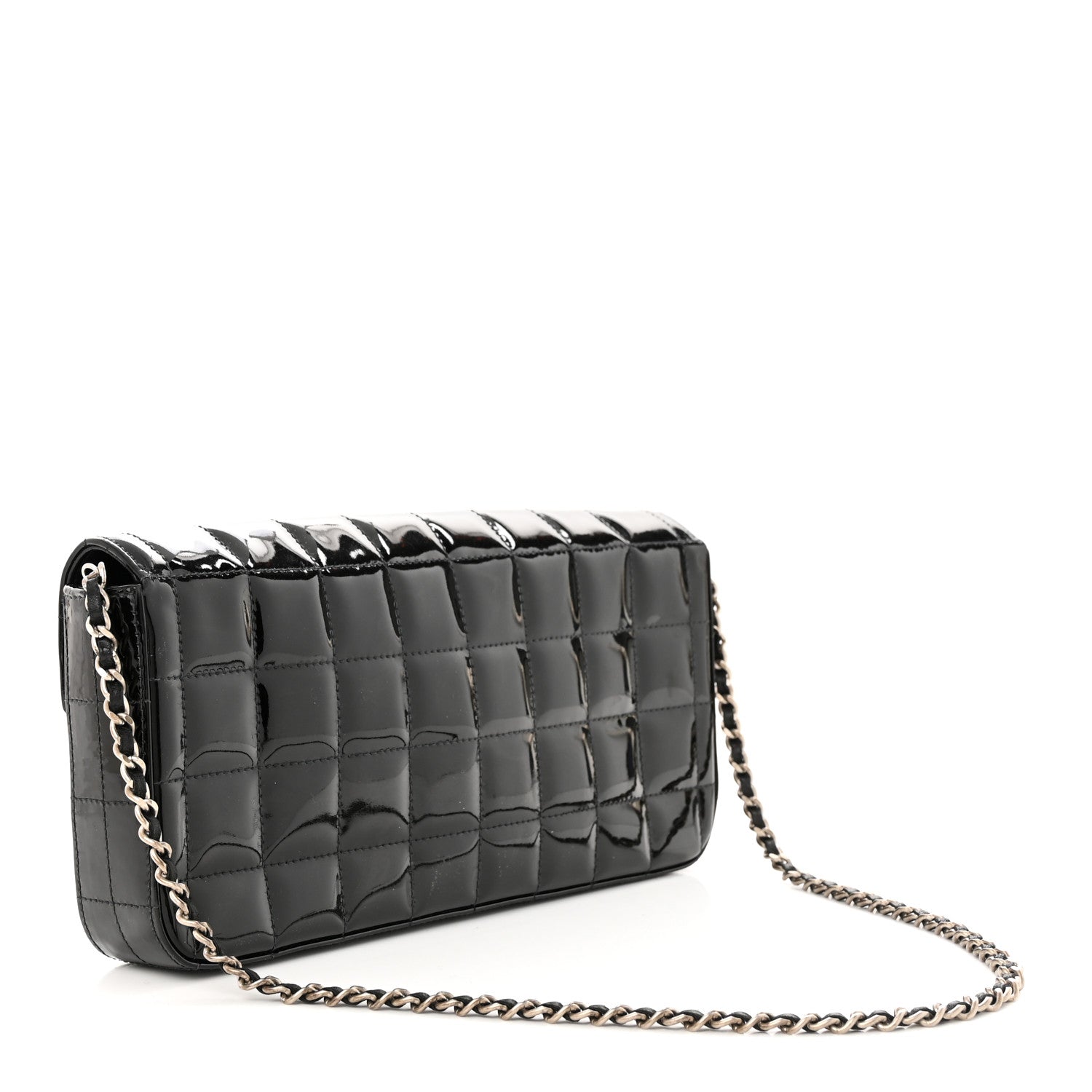 Chanel Patent Quilted East West Chocolate Bar Flap Black 3 of 11
